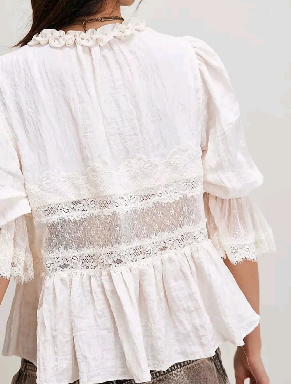 Free People Forever Young Bed Jacket in White Alyssum | Size S - NWT - Picture 4 of 4
